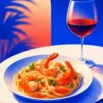 Krevety pasta - Metalický obraz