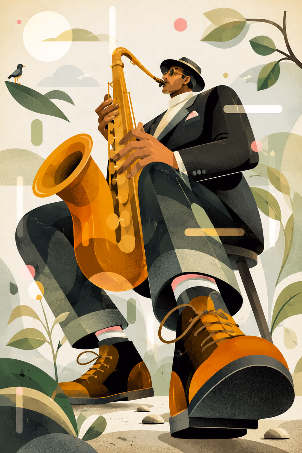 02_jazzovy_saxofonista_6000x9000_600DPI Saxofonista - Metalický obraz – Obrázok 1