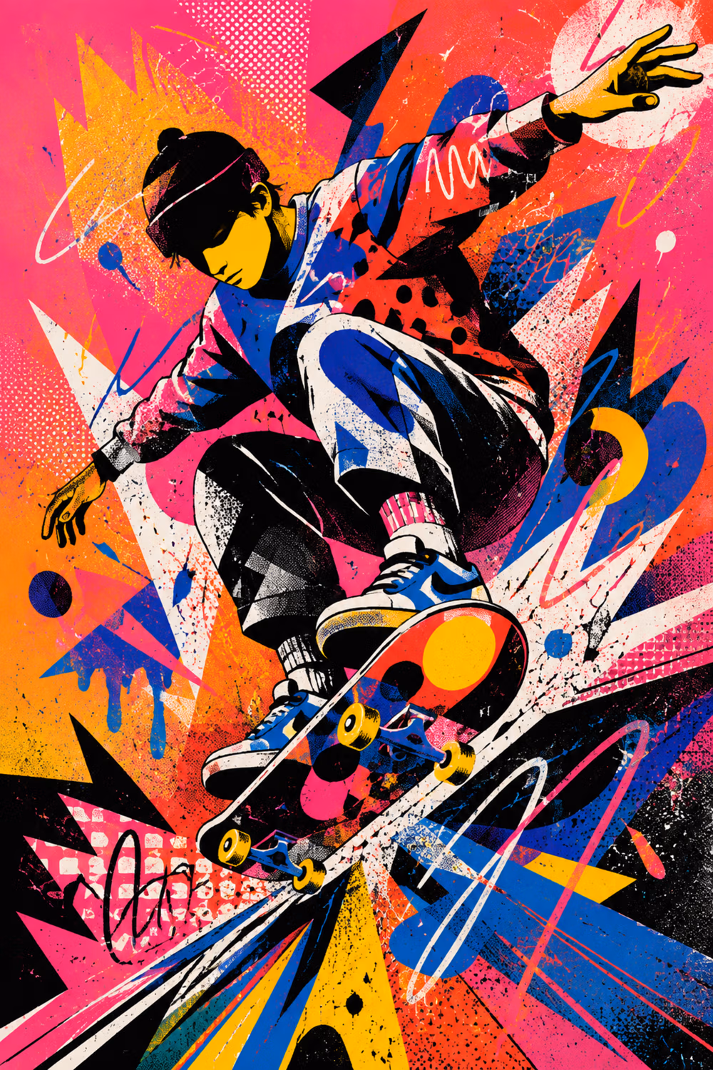 02_skateboard_street_art Sk8 - Metalický obraz – Obrázok 1