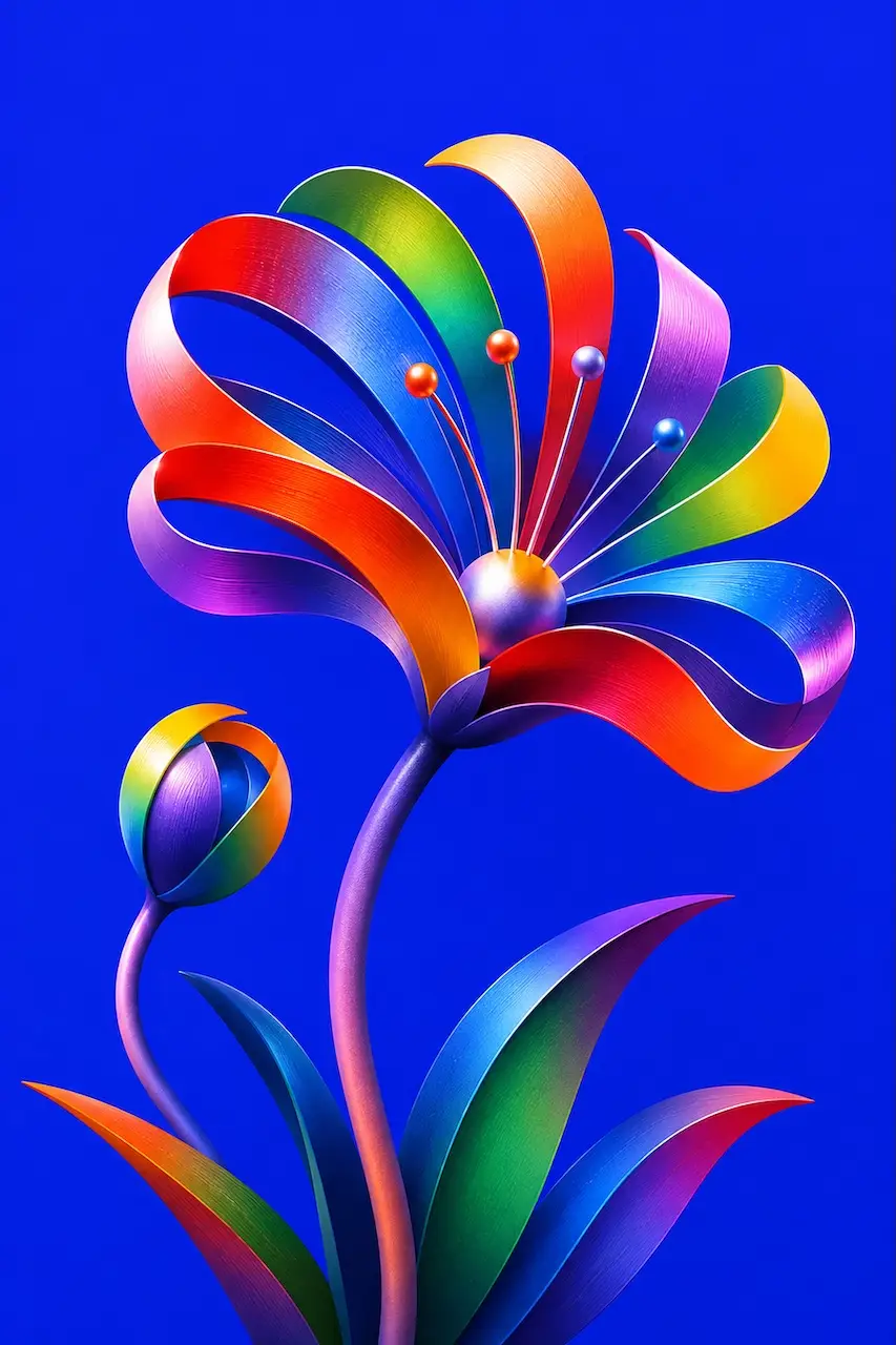 05_futuristicky_kvet_4000x6000_300dpi_8MB Kvet - Metalický obraz – Obrázok 1