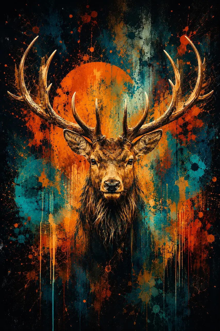 05_jelen_4000x6000_300dpi Jeleň - Metalický obraz – Obrázok 1