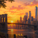 New York - Metalický obraz