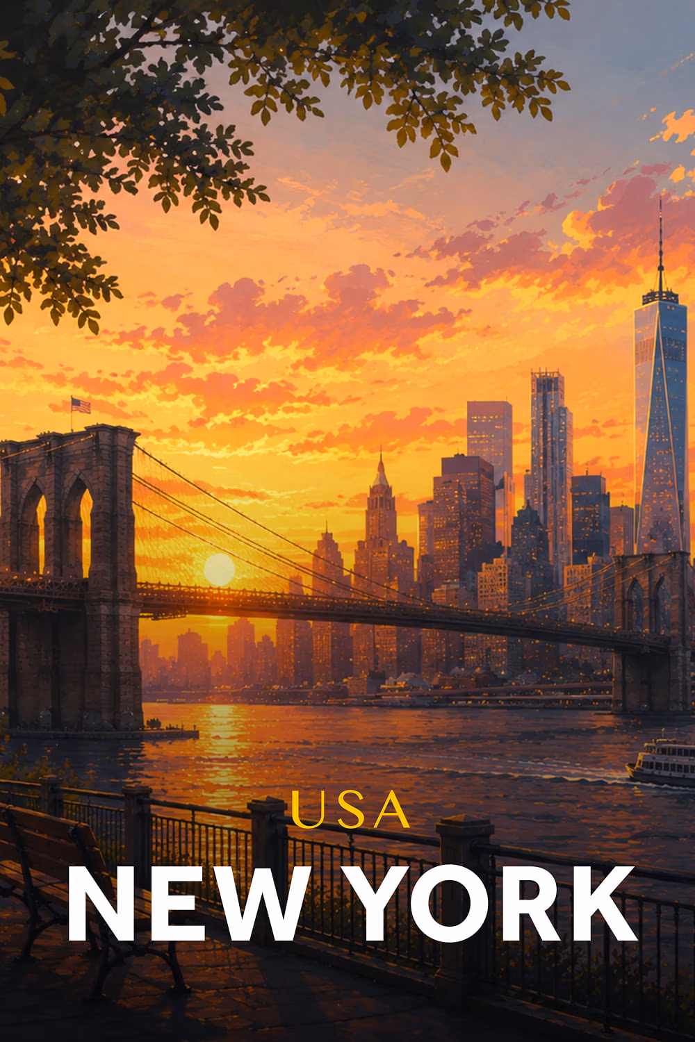 New_York New York - Metalický obraz – Obrázok 1