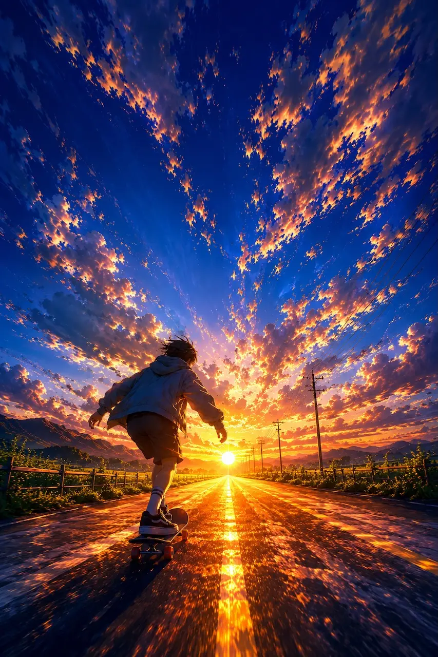 darwio_grafika_4_40x60cm_300dpi Chlapec na skejtborde - Metalický obraz – Obrázok 1