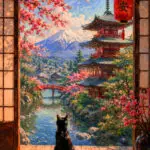 Japan - Metalický obraz