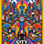 Pop city tour - Metalický obraz