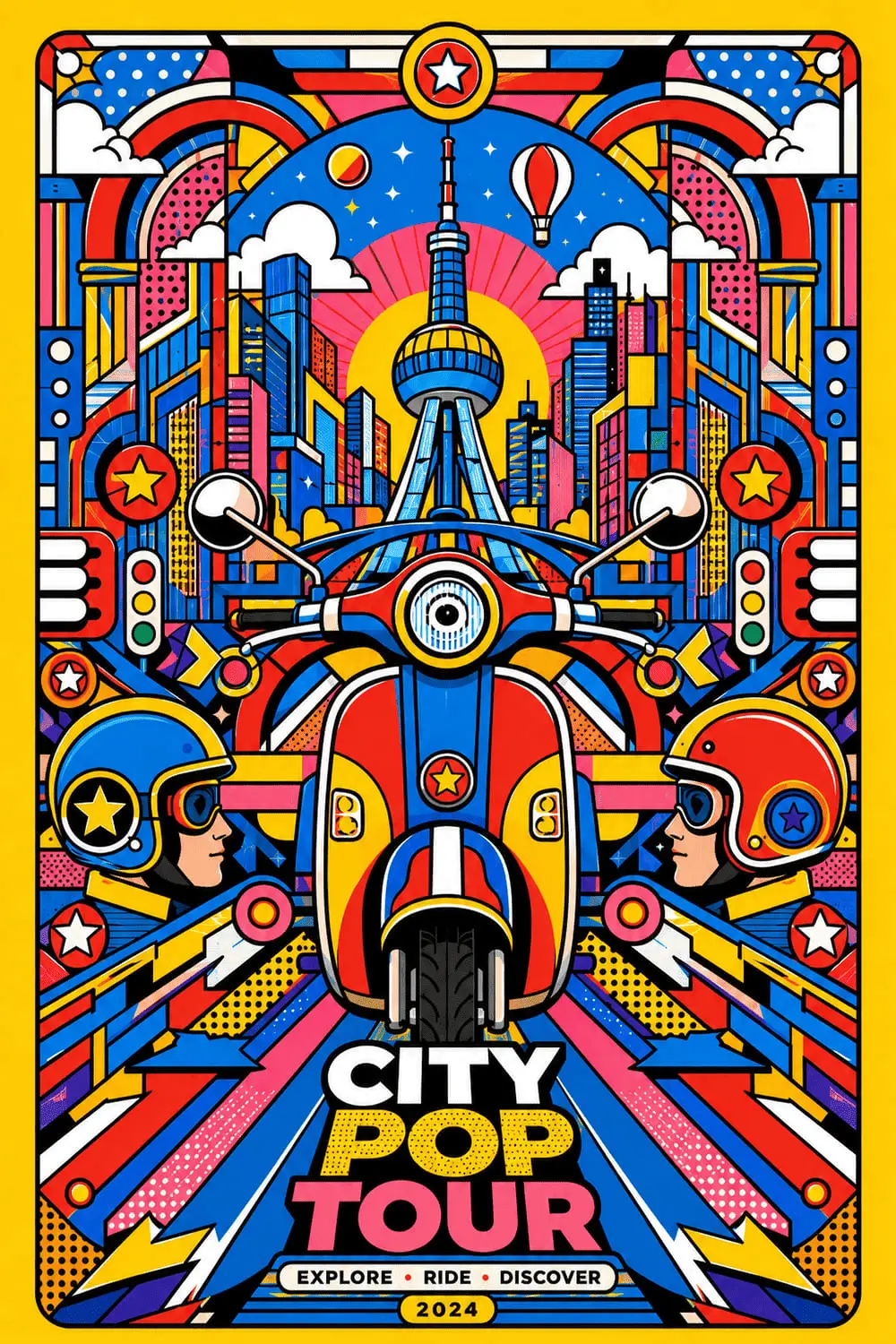 pop_art_city_tour_6000x9000_600dpi Pop city tour - Metalický obraz – Obrázok 1
