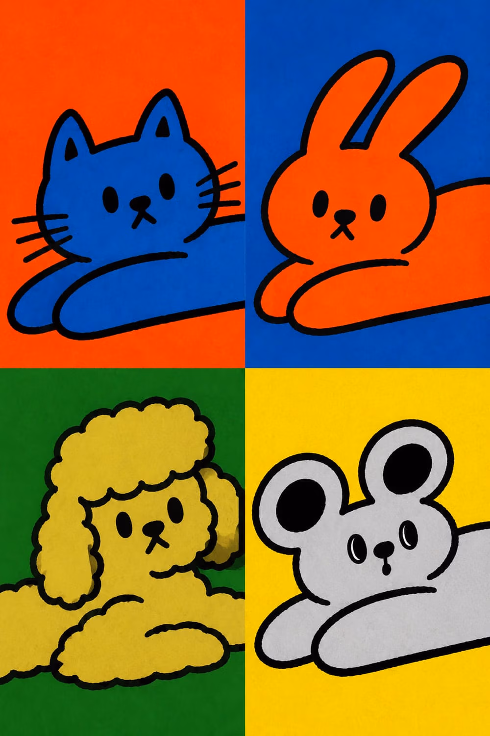 06_pop_art_zvieratka Leháro - Metalický obraz – Obrázok 1