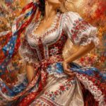 Folklór žena - Metalický obraz